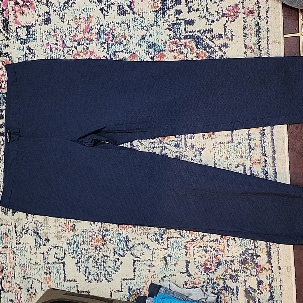 Mario Serrani Navy & Black Patterned Pants, Size 16
